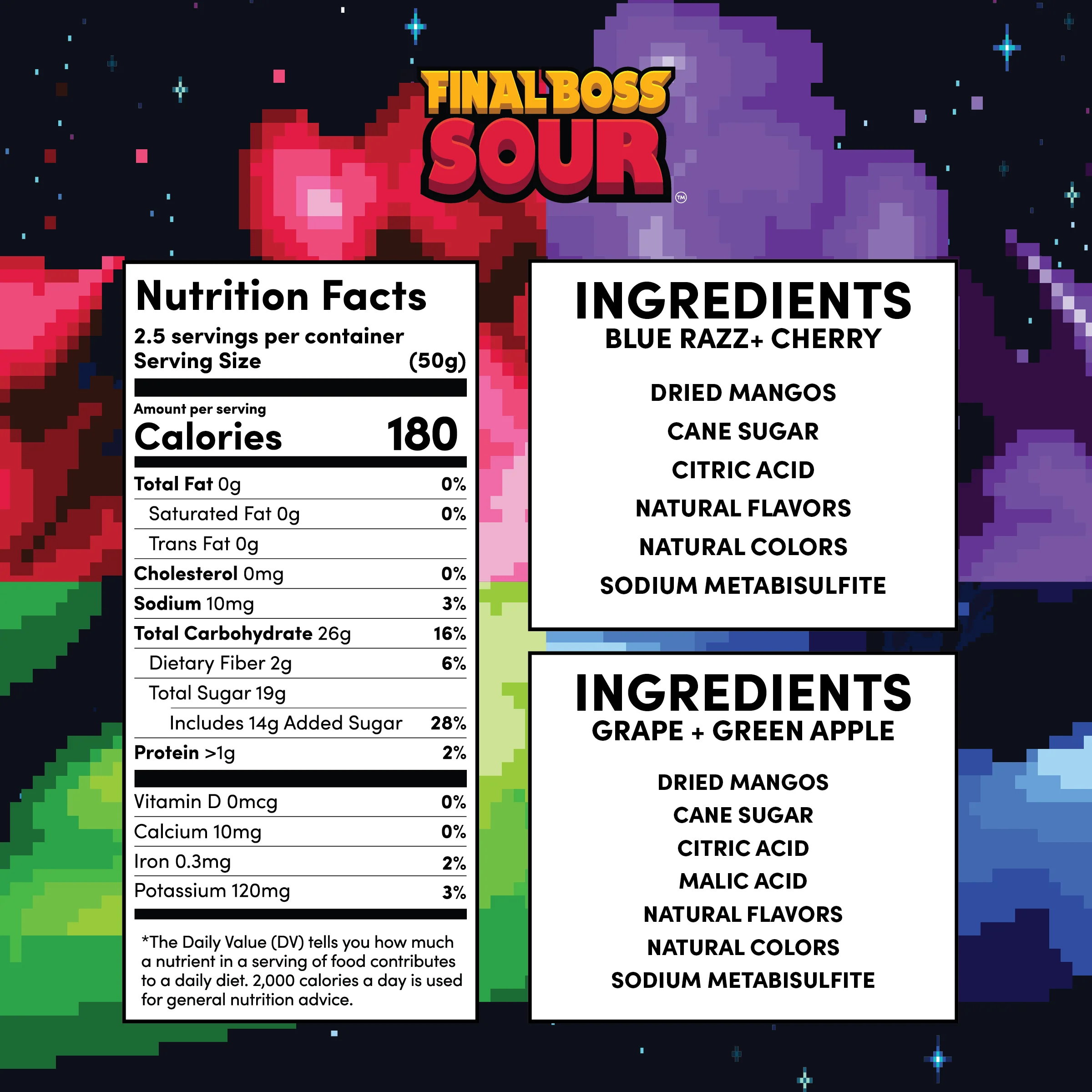 Final Boss Sour, Fun Dip, Extreme Super Sour Powder with Real Candy-Tasting Dried Mangoes, (3.5 Ounces Bag, Pack of 4) - Vintage Old School 80s and 90s Party Candy - Image 3