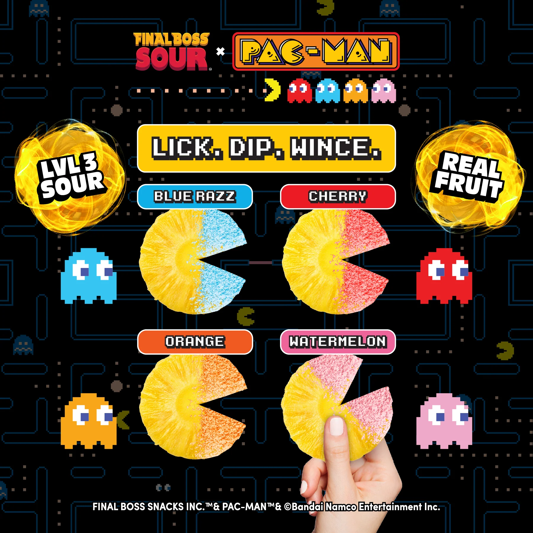 Pac-man x Final Boss Sour: Pineapple Dippers (1-Pack) - Image 3
