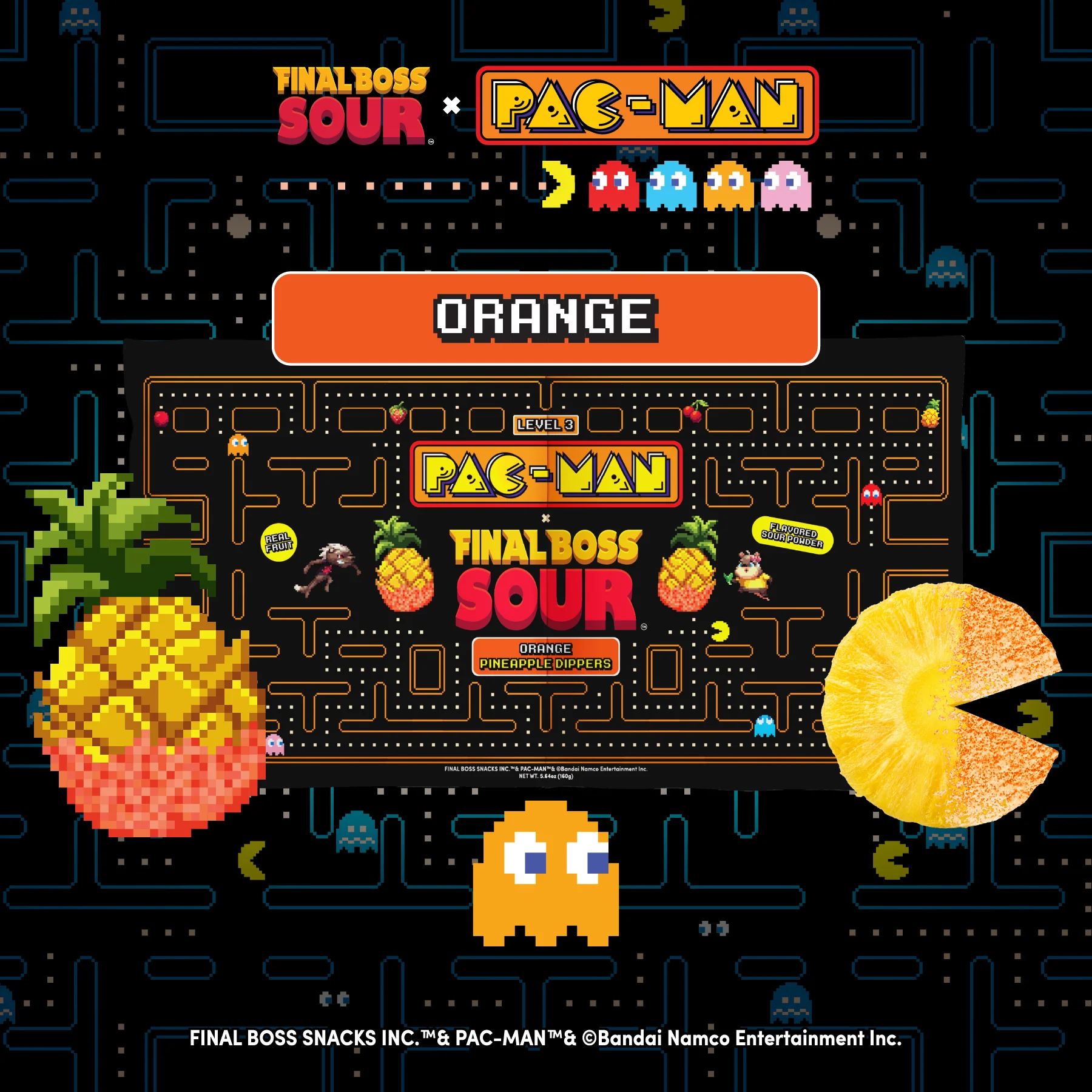 Pac-man x Final Boss Sour: Pineapple Dippers (1-Pack) - Image 8