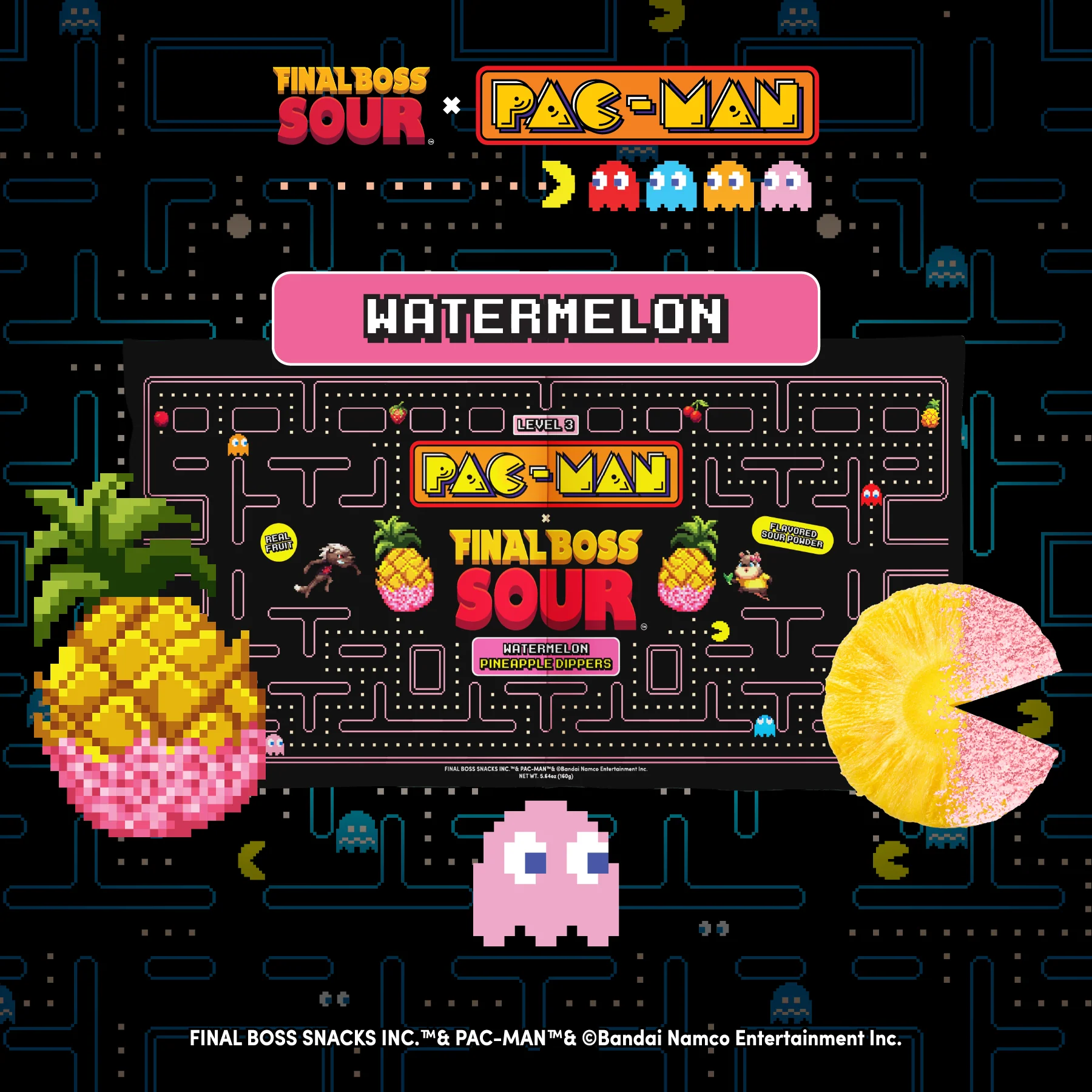 Pac-man x Final Boss Sour: Pineapple Dippers (1-Pack) - Image 9