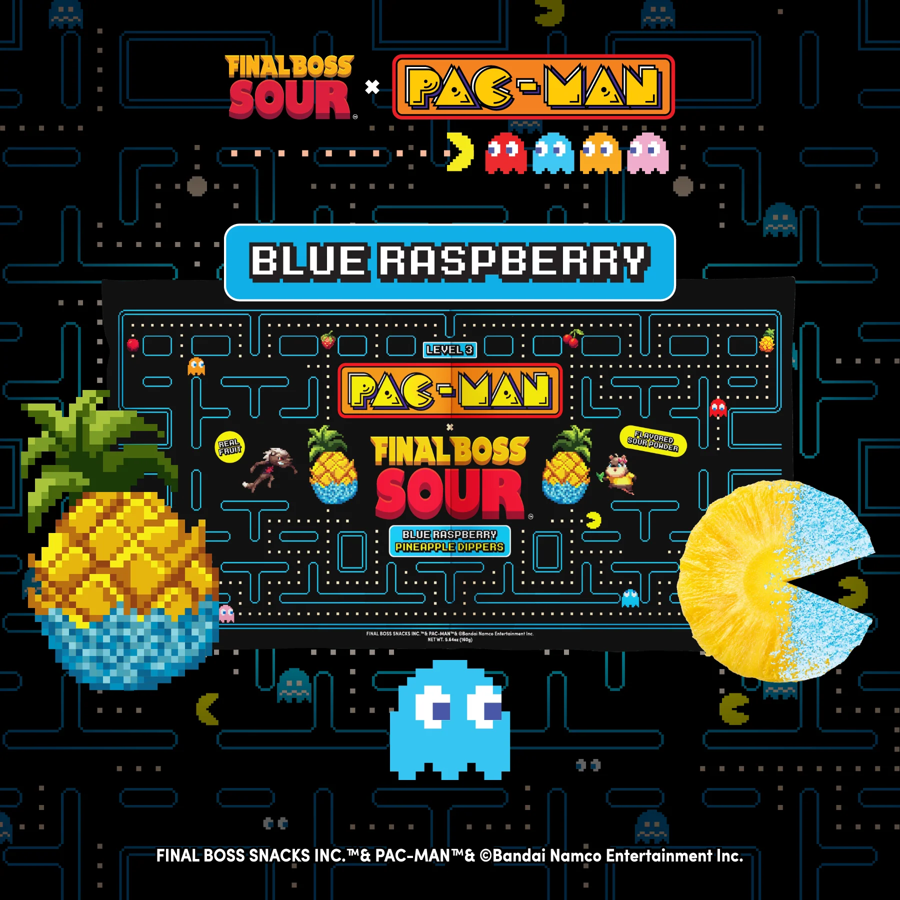 Pac-man x Final Boss Sour: Pineapple Dippers (4-Pack) - Image 6