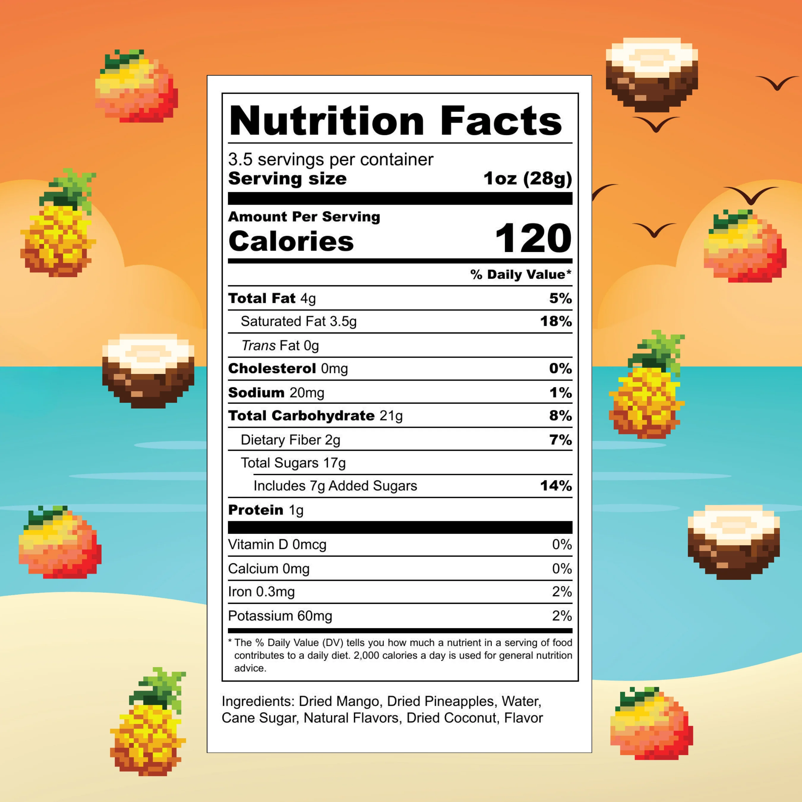 Sour Pina Colada (Mango + Pineapple + Coconut) (4-Pack) - Image 3