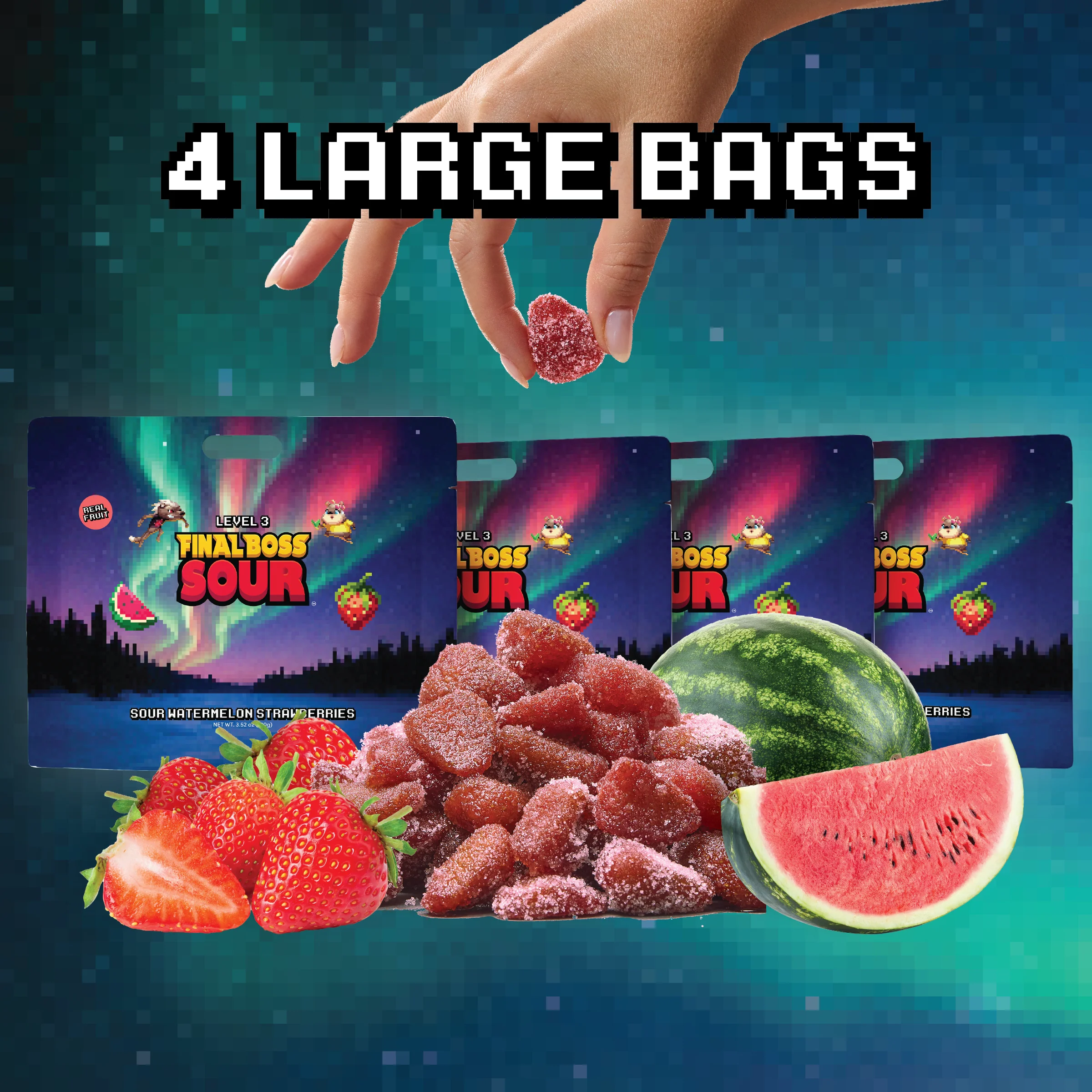 Sour Watermelon Strawberries (Level 3) (4-Pack) - Image 4
